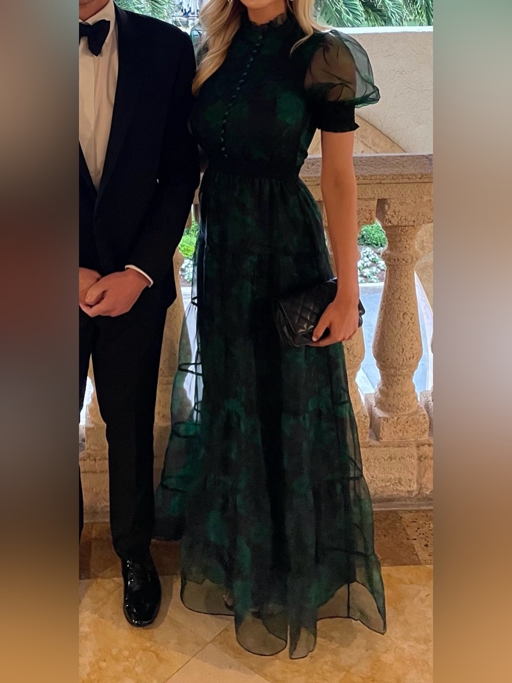 Alice & Olivia Coletta Maxi Dress in Dream Floral Emerald - Picture 2 of 6